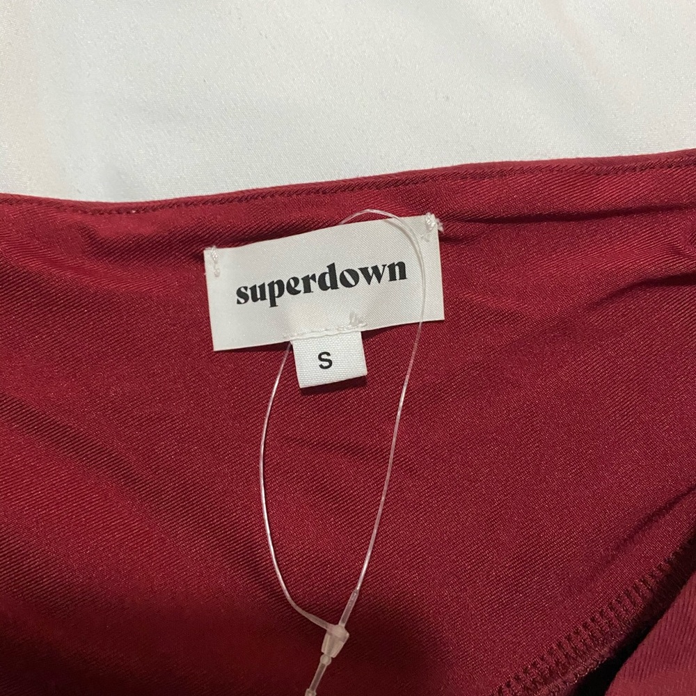 Superdown One-Shoulder Asymmetric Maroon Bodycon … - image 5